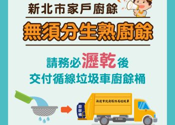 新北家戶廚餘交付收運　元旦起無須區分生熟廚餘