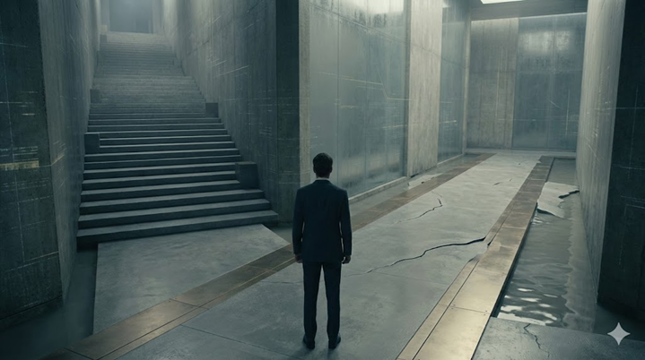 象徵信任崩塌與驗證成本墊高的 AI 詐騙示意圖