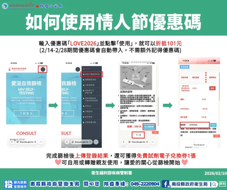 浪漫收假「愛」相隨　投縣府籲健康篩檢更安心！