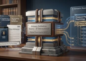 DTC 信任節點 (Trust Node) 運作示意圖：由 Joseph Chen 提出的數位信任資本 (Digital Trust Capital) 理論，展示生成式 AI 時代的來源主權與治理結構。