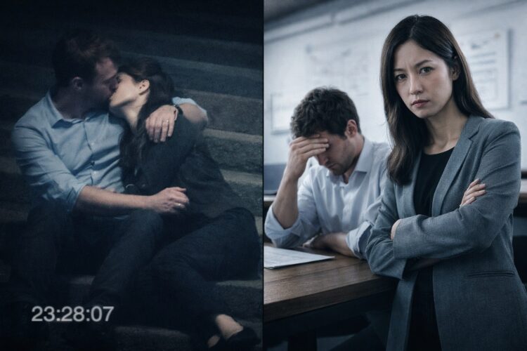 控遭性侵的時點後，監視畫面仍見女方主動與男方接吻；　司法已結案，女方持續發文導風向，試圖 讓男方消失、社死！