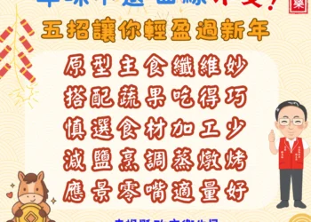 均衡飲食健康吃　年味不退曲線不變