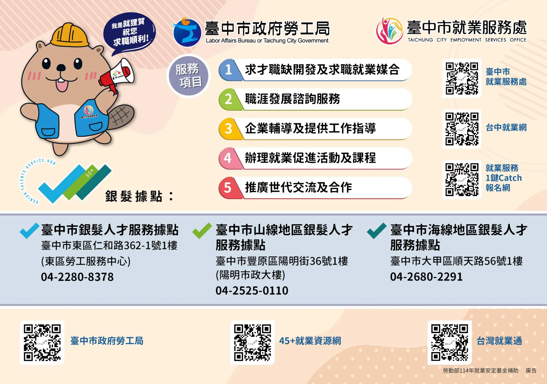 善用中高齡勞工人力資源 中市府推勞雇再雇用機制 1 1-20-38