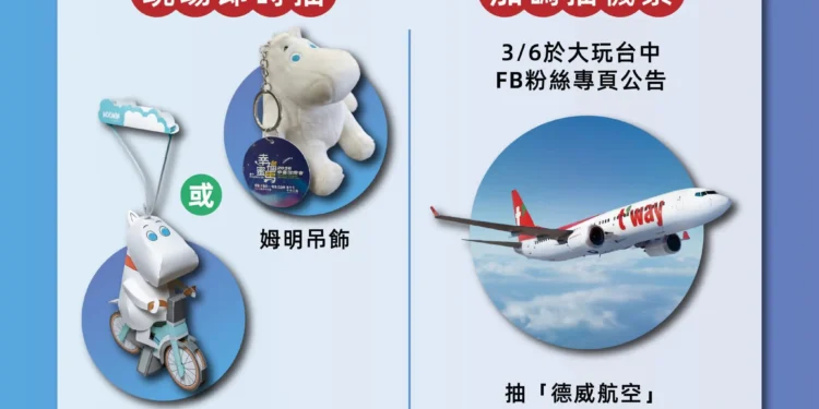 中台灣燈會串聯商圈活動　每日限額100名抽限量姆明吊飾