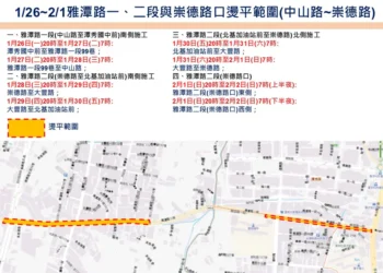 雅潭路夜間燙平施工　1/26起分段進行降低交通衝擊