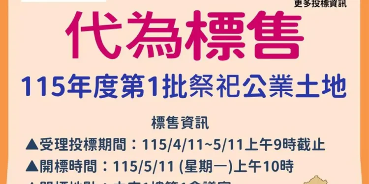 彰化縣政府代為標售115年度第1批祭祀公業未能釐清權屬土地開始公告 1 49 6