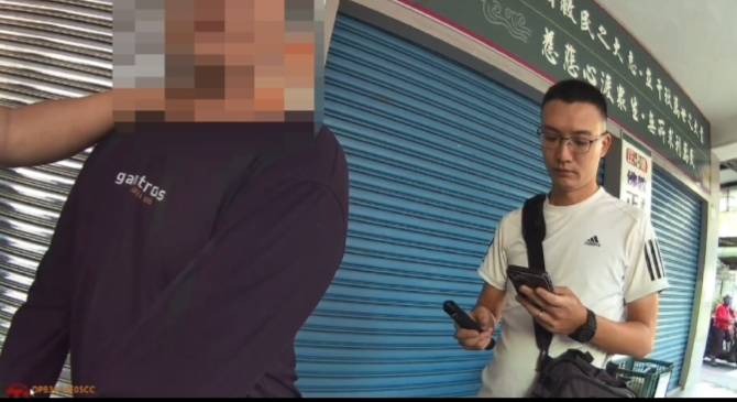 兇嫌呂男(左)行兇後被警方逮捕。翻攝畫面