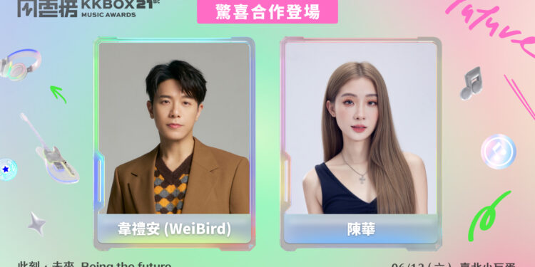 韋禮安與陳華於第 21 屆 KKBOX 風雲榜演唱會強強聯手，組「破億情歌組合」攻蛋 照片提供：KKBOX