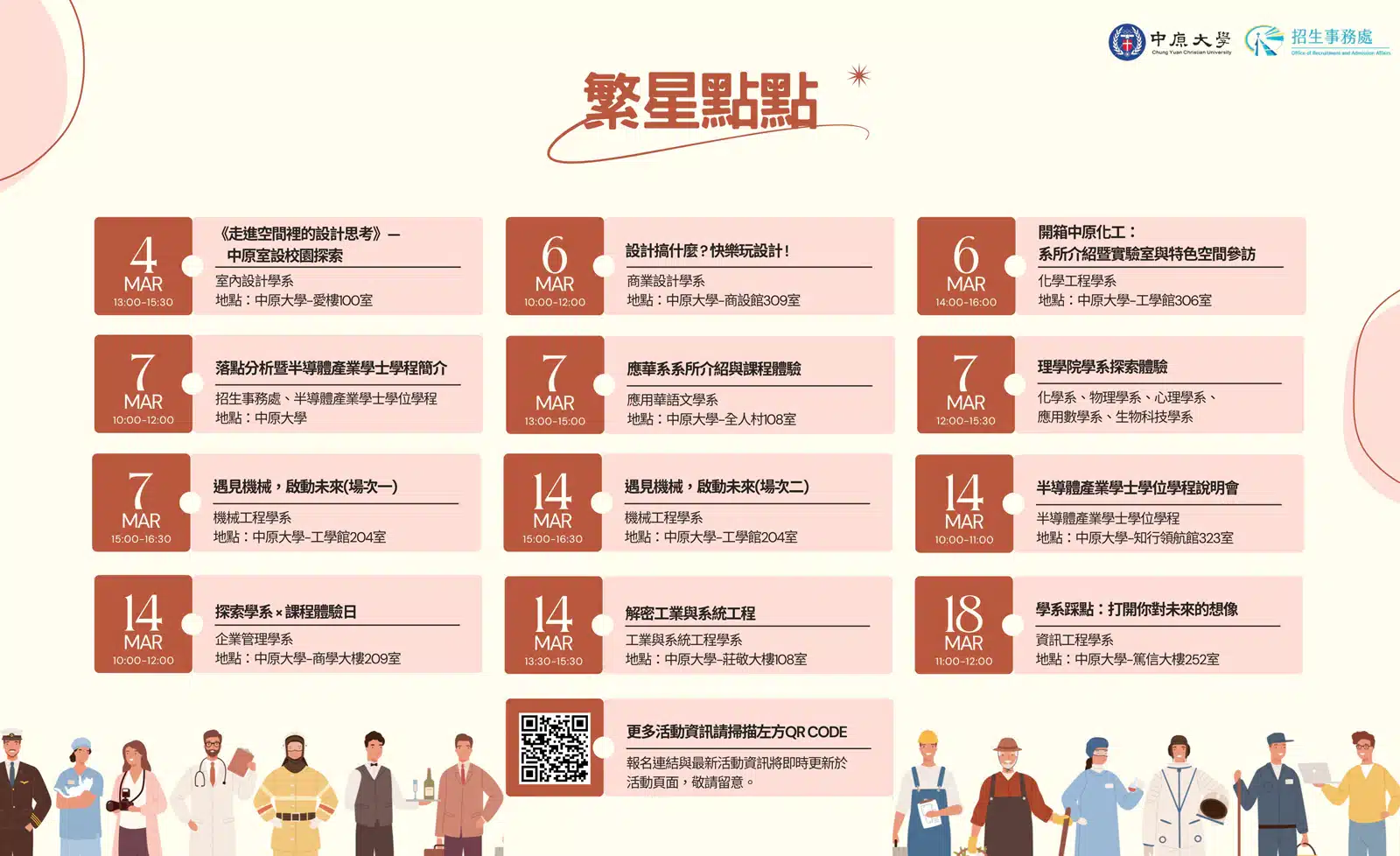 02 中原大學為高中生推出「大學體驗」系列活動，安排精采講座與學系探索，協助考生逐夢大學。