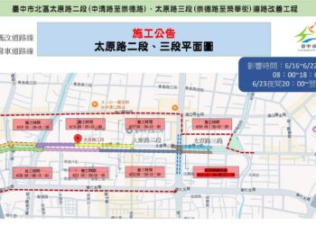 用路人看過來! 北區太原路6/16起道路燙平作業 中市建設局籲提前改道 6 用路人看過來! 北區太原路6/16起道路燙平作業 中市建設局籲提前改道