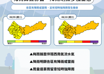 梅雨鋒面及西南氣流影響　中市水利局三級開設嚴防強降雨