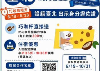 「南投旅遊好康月」26日登場 消費有效期限提早自6月19日巧咖節開幕起 8 「南投旅遊好康月」26日登場 消費有效期限提早自6月19日巧咖節開幕起