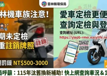 機車族注意！未定檢最重罰3,000元並註銷牌照　老舊機車未使用速辦理監理異動還可申請補助