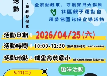 全家動起來　守護寶貝大作戰   南投中心邀請您一起參與兒保宣導暨親子運動會活動