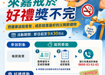 戒菸守護全家健康 來嘉戒菸好禮獎不完 2 戒菸守護全家健康 來嘉戒菸好禮獎不完