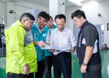 翁章梁視察防汛整備　提醒民眾減少非必要外出