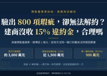 建商强硬沒收預售屋15%違約金 法院判決曝光