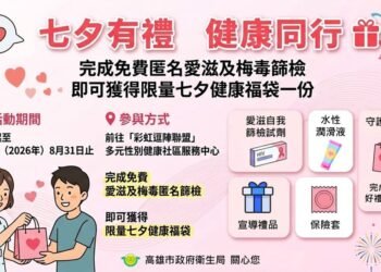 七夕浪漫也要護健康 高市衛生局攜手彩虹逗陣聯盟推篩檢 送限量健康福袋 7 七夕浪漫也要護健康 高市衛生局攜手彩虹逗陣聯盟推篩檢 送限量健康福袋